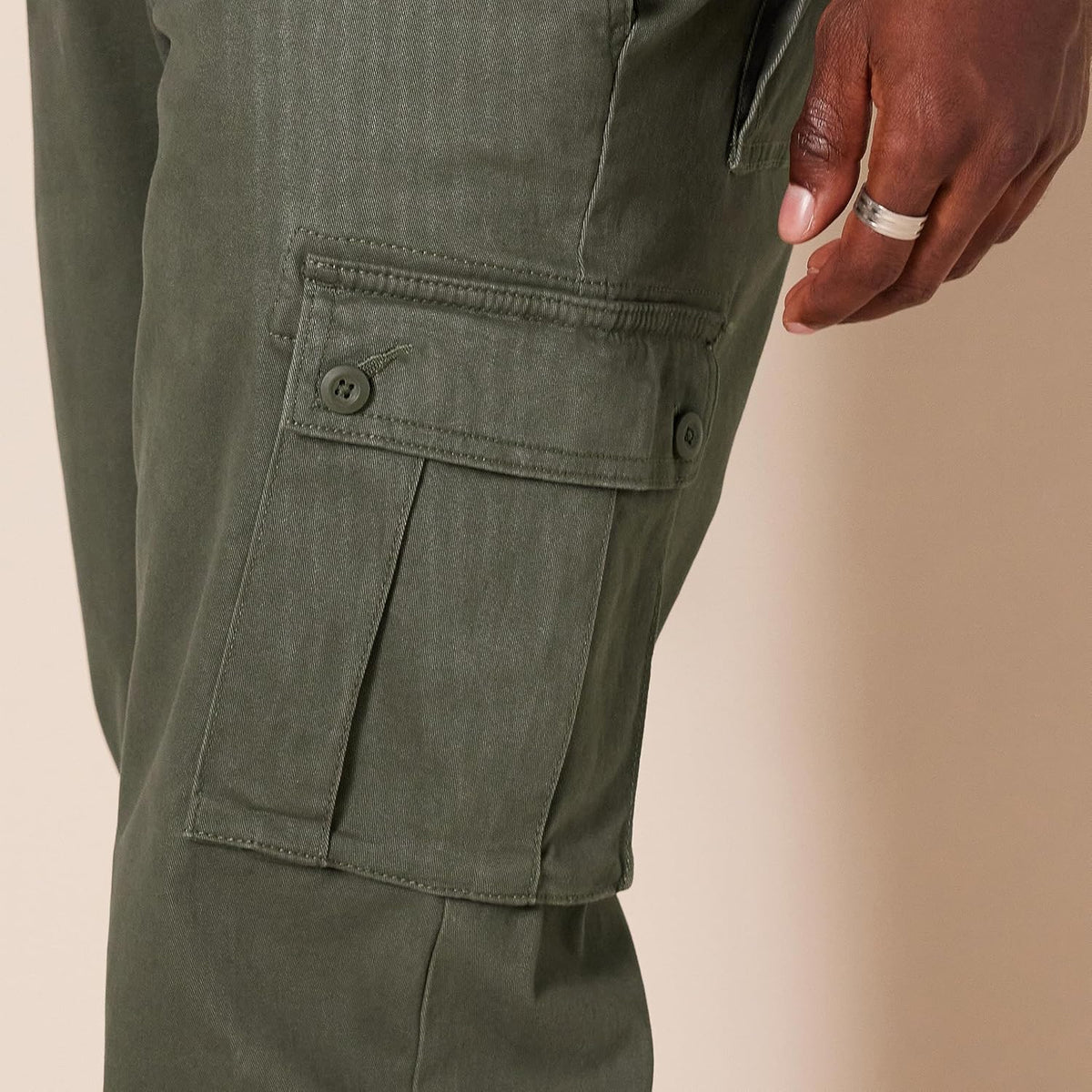 Straight Fit Stretch Cargo Pants For Men