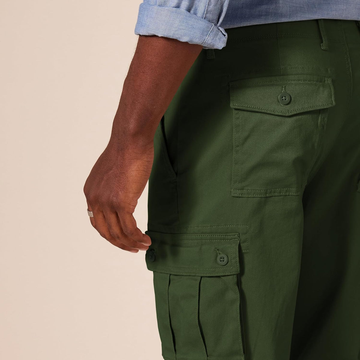 Straight Fit Stretch Cargo Pants For Men