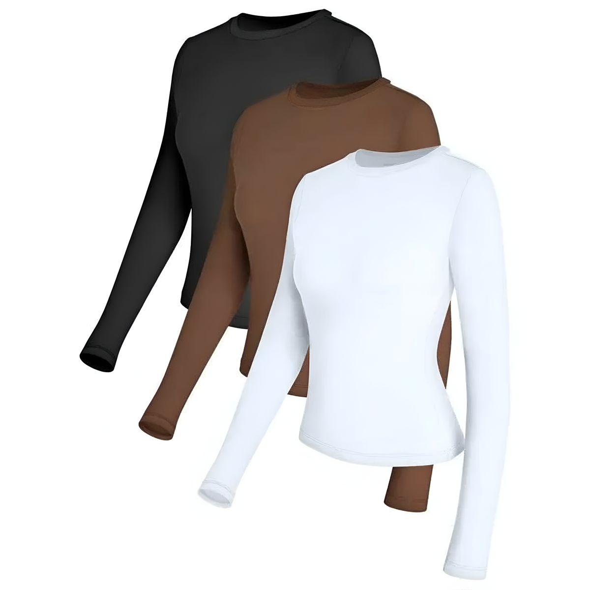 Set Of 3 Slim Fit Long Sleeve Top For Women