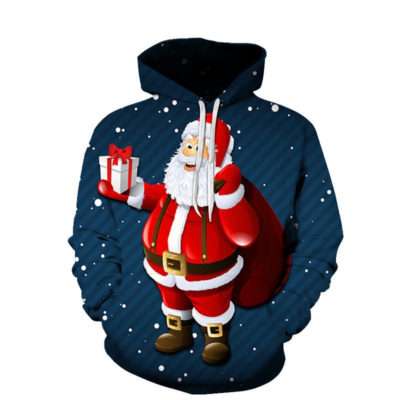 Collection de sweats à capuche 3D imprimés à motif de Père Noël de Noël