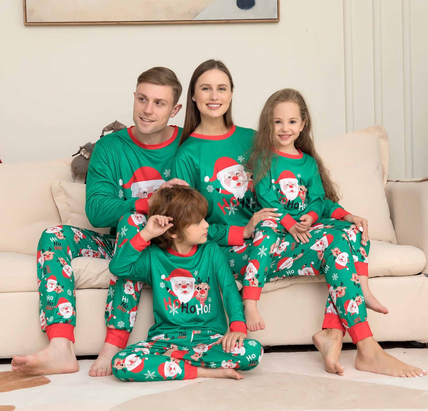 Ho Ho Ho Santa Christmas Family Matching Pajamas Set