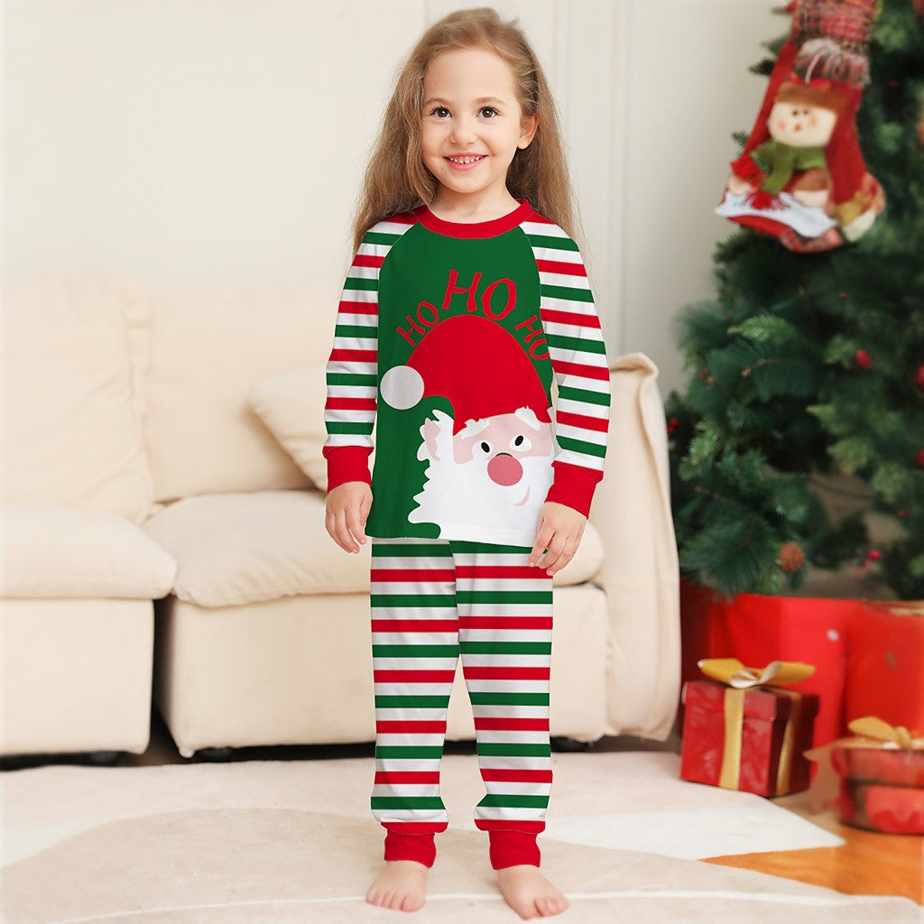 Ho Ho Ho Santa Printed Christmas Family Matching Pajamas Set