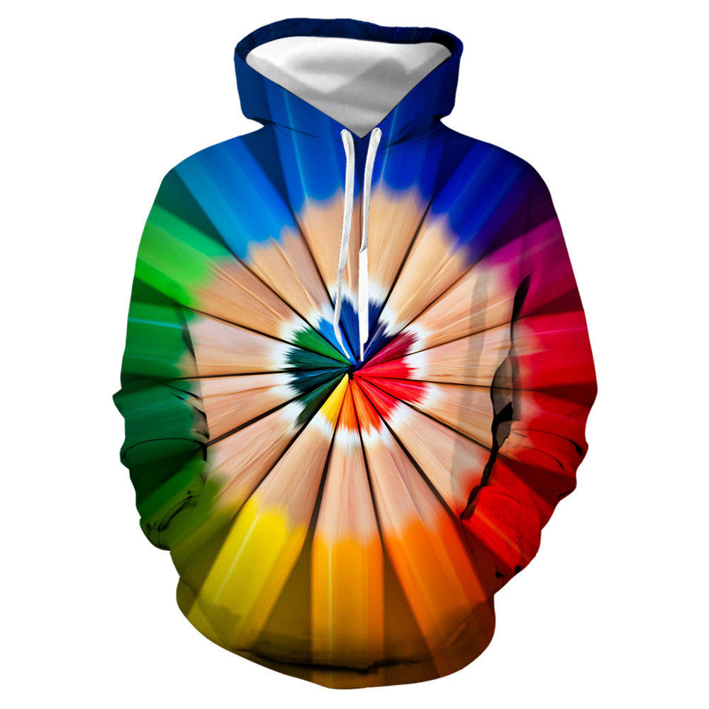 Mehrfarbige, lebendige 3D-gedruckte Hoodie-Kollektion