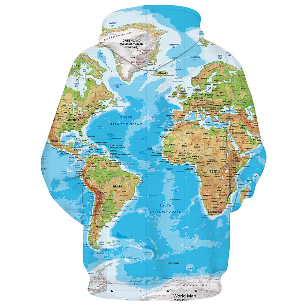 World Map Patch 3D Printed Hoodie