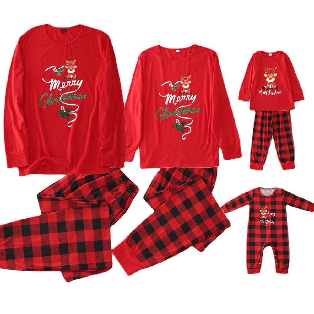 Merry Christmas Elk Printed Family Matching Pajama Set