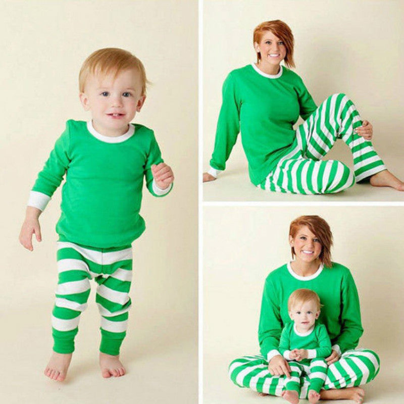 Strip Printed Christmas Family Matching Pajama Set