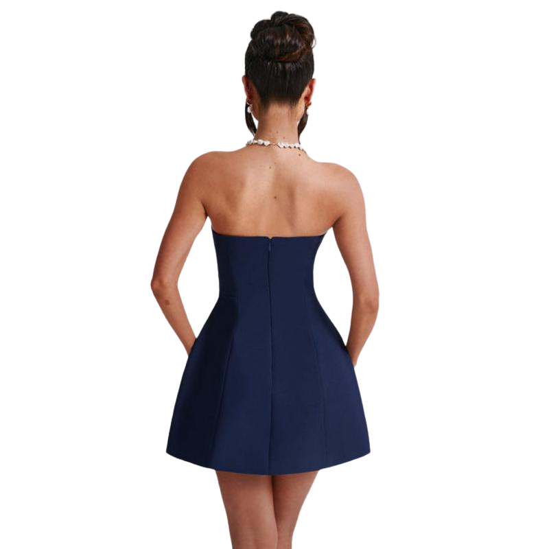 Mini Strapless Dress With Bubble Shape Skirt