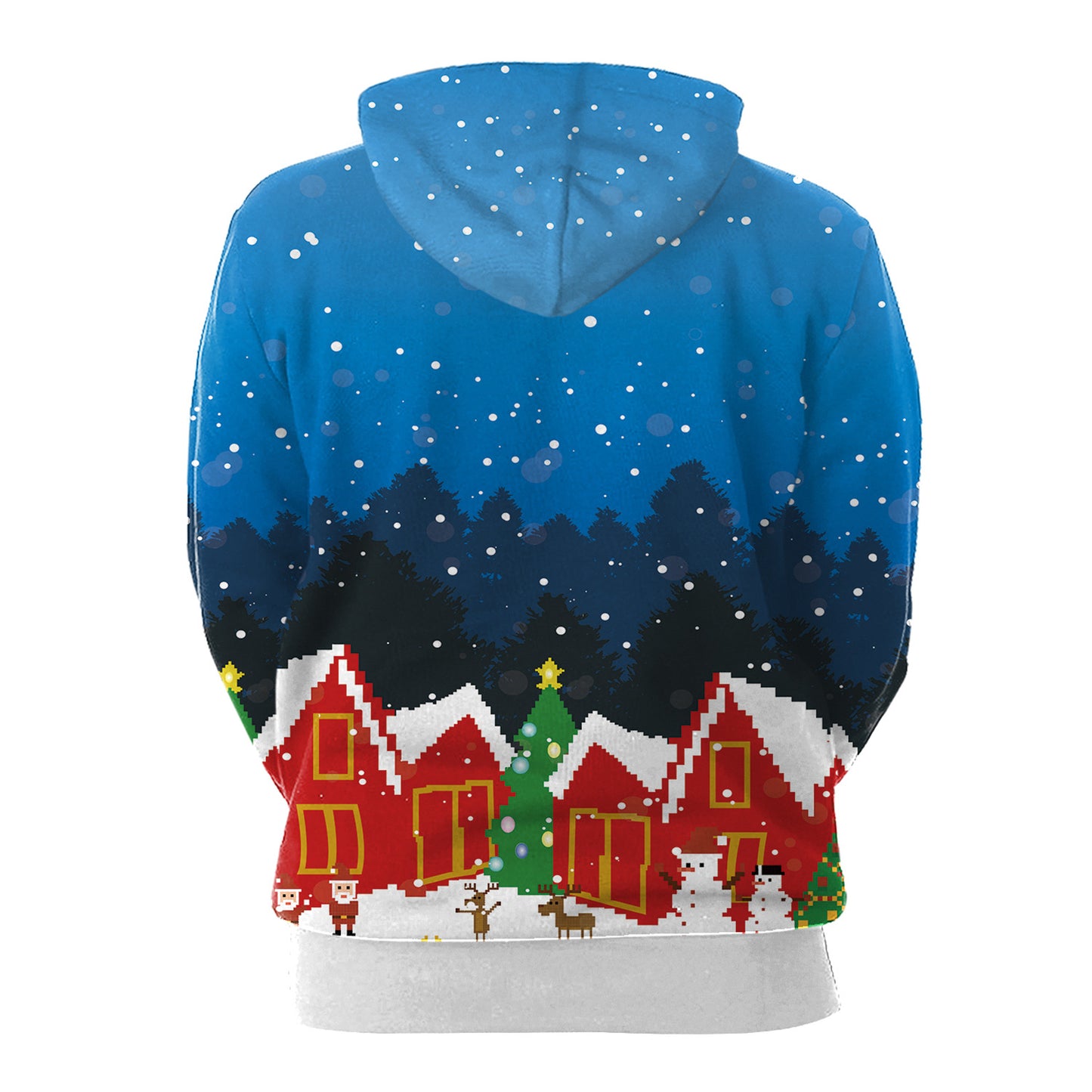 Christmas Santa On The Sky Printed 3D Hoodie