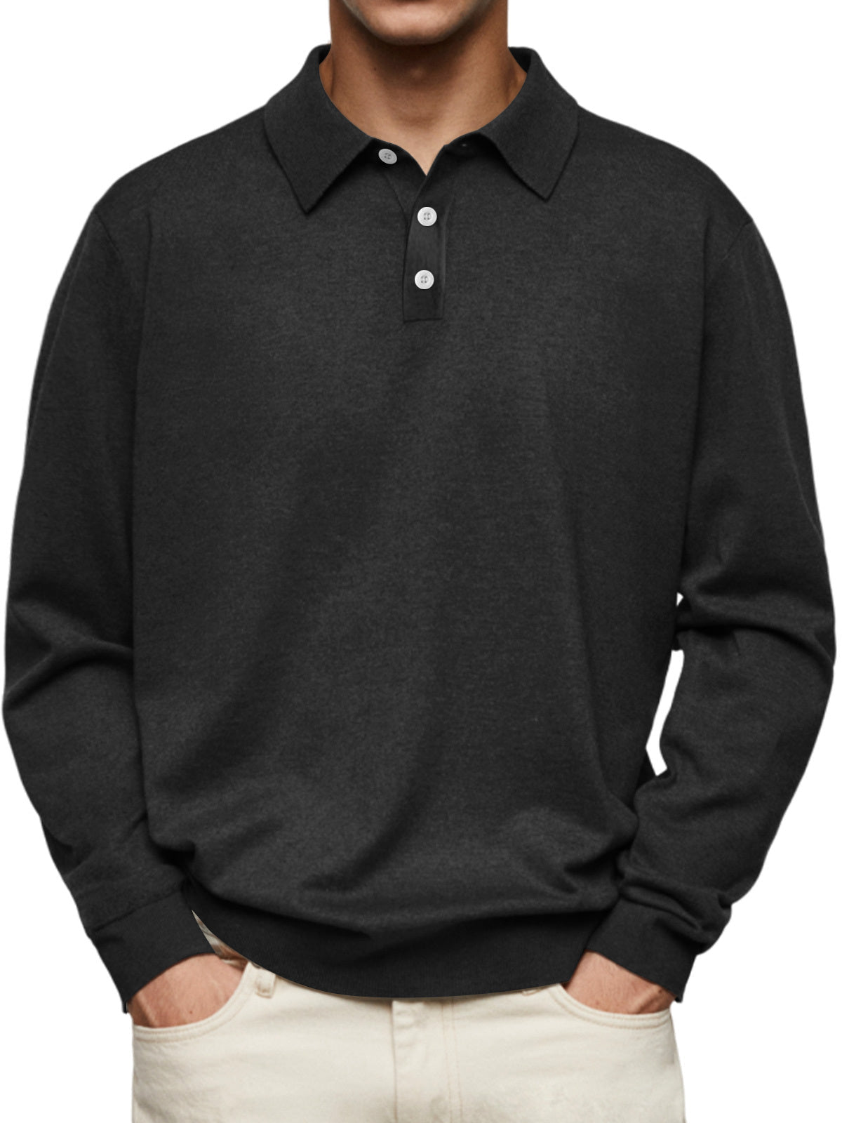 Classic Cashmere Lapel Polo Shirt