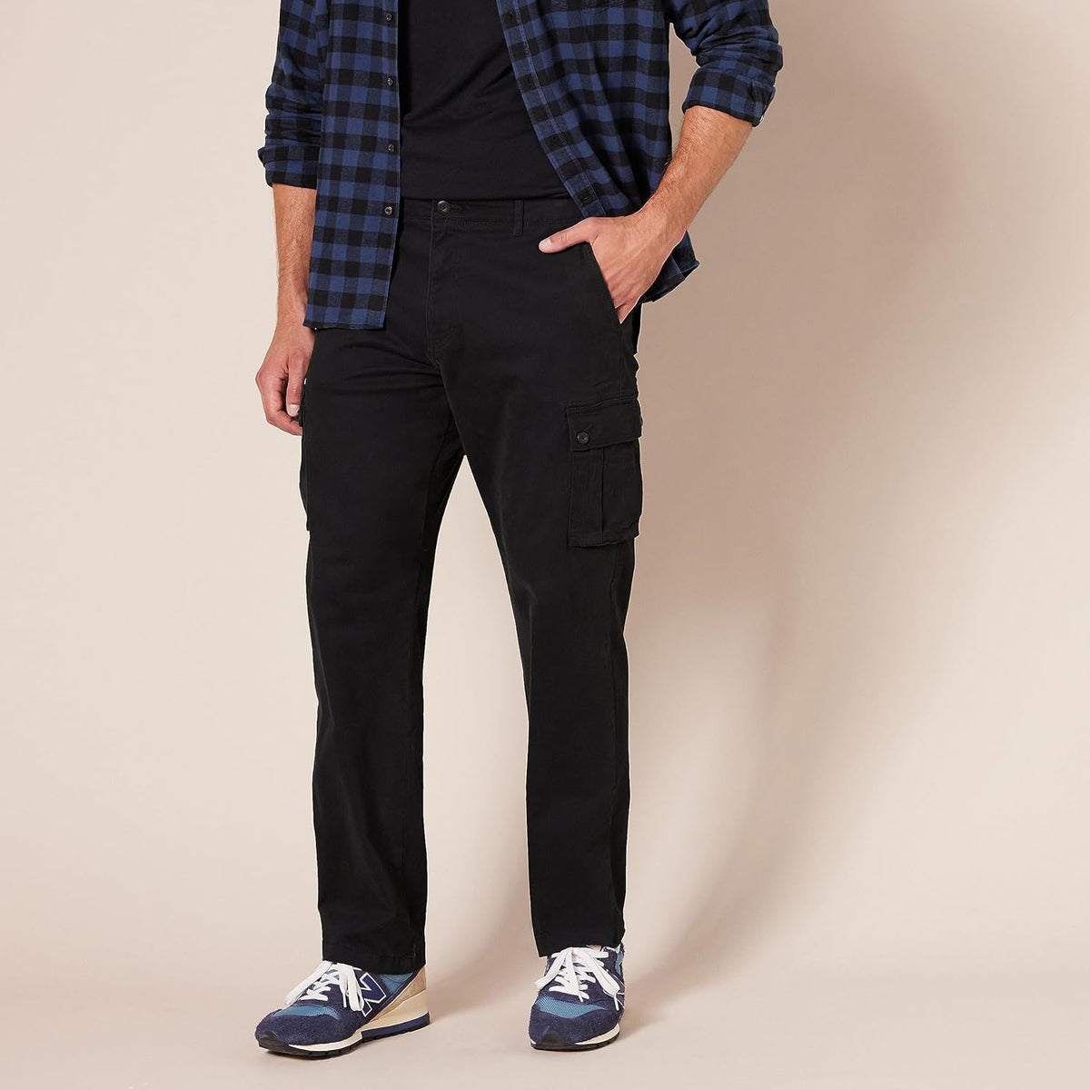 Straight Fit Stretch Cargo Pants For Men