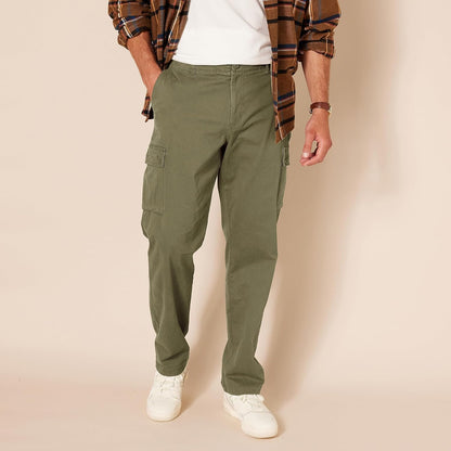 Straight Fit Stretch Cargo Pants For Men