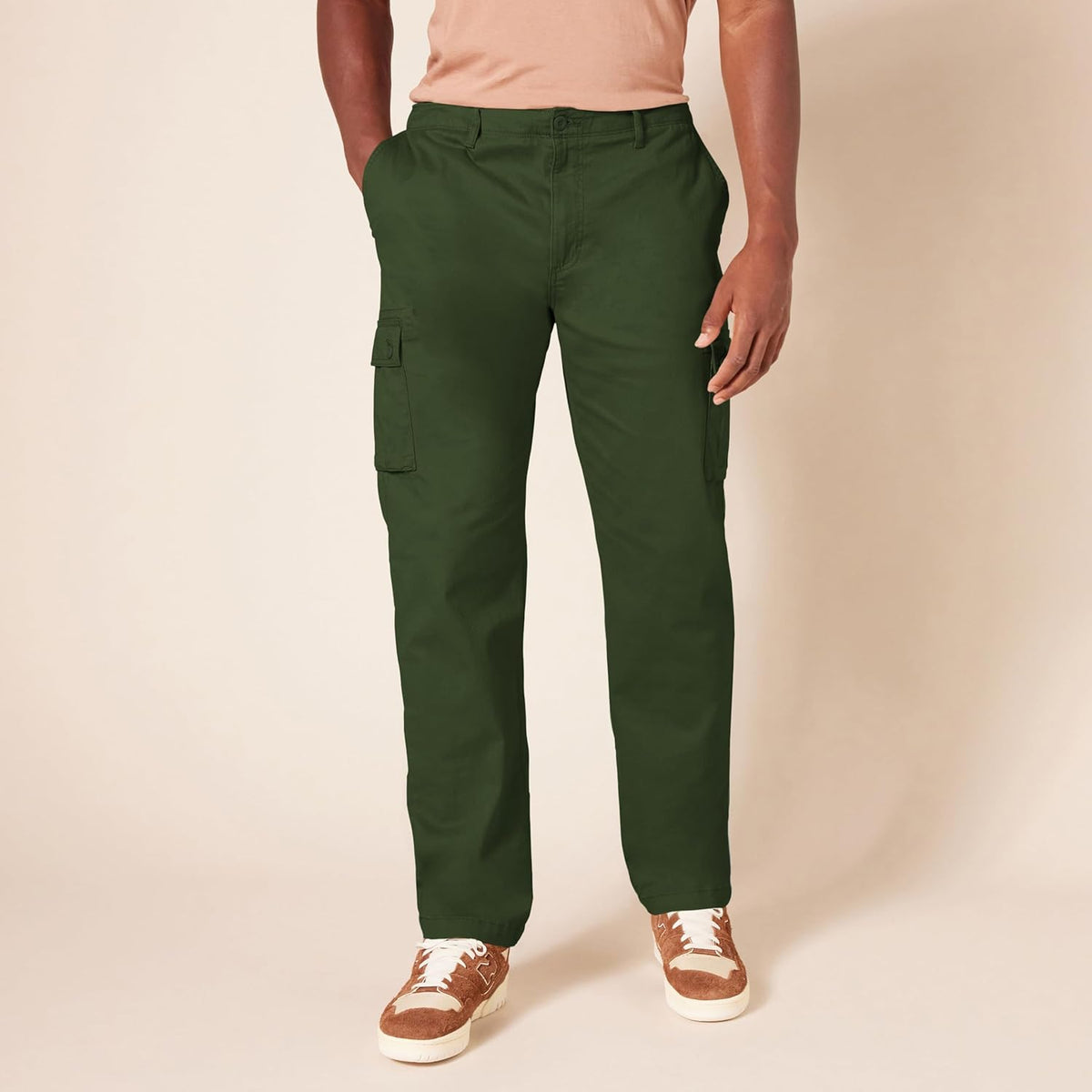 Straight Fit Stretch Cargo Pants For Men