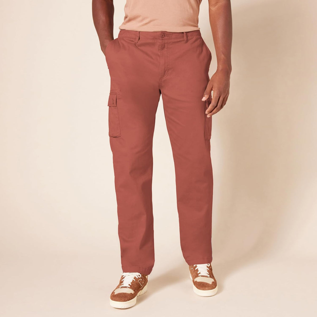Straight Fit Stretch Cargo Pants For Men
