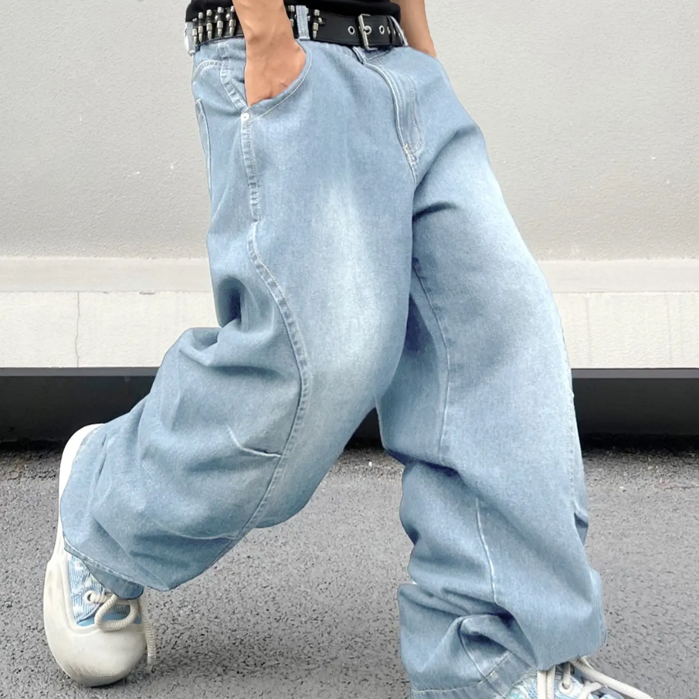 Wide Fit Baggy Denim Pants For Men