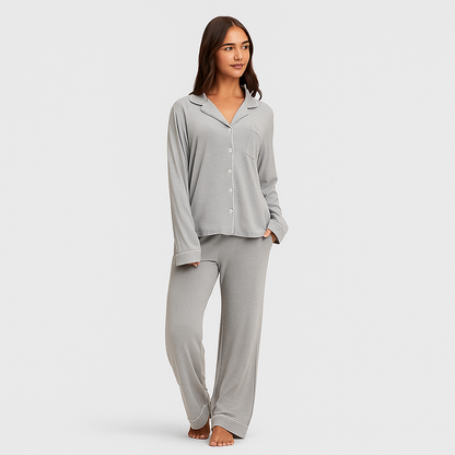 Women Bamboo Stretch Knit Long Sleeve Pajama Set
