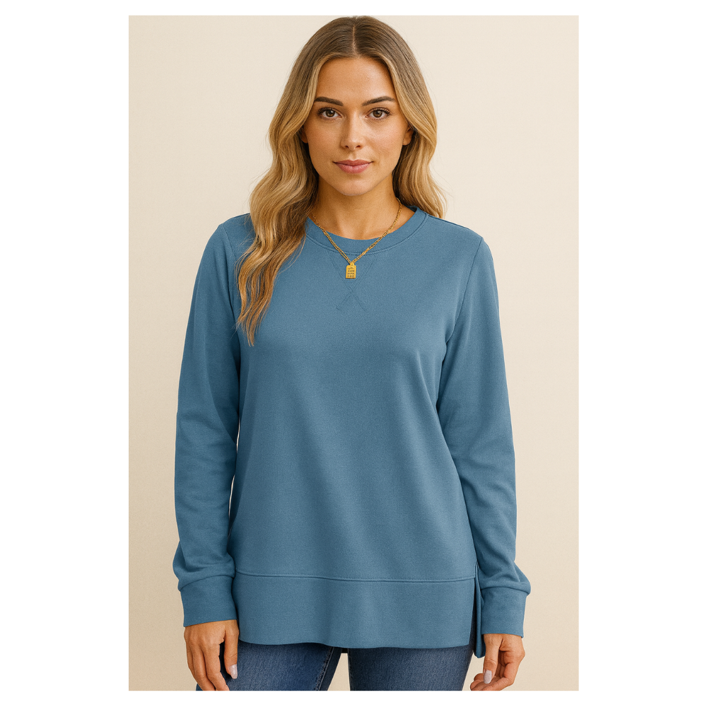 Long Sleeve Side Split Sweatshirt