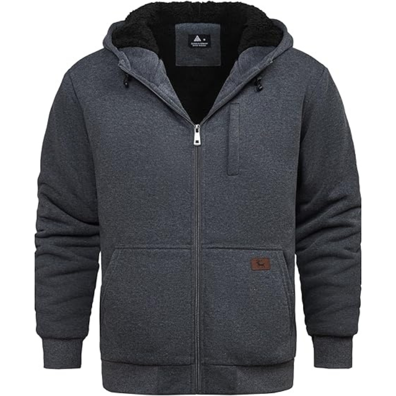 Heavyweight Fleece Full Zip Up Sherpa Lined Sweatshirt For Men