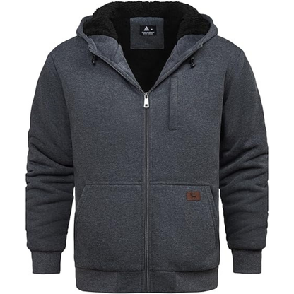 Heavyweight Fleece Full Zip Up Sherpa Lined Sweatshirt For Men
