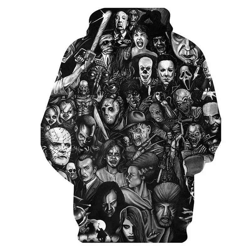 3D Casual Horror Character Hoodie