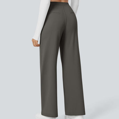 High Waisted Straight Pants With Side Pocket For Women