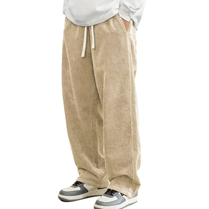 Casual Loose Fit Wide Design Straight Pants For Men
