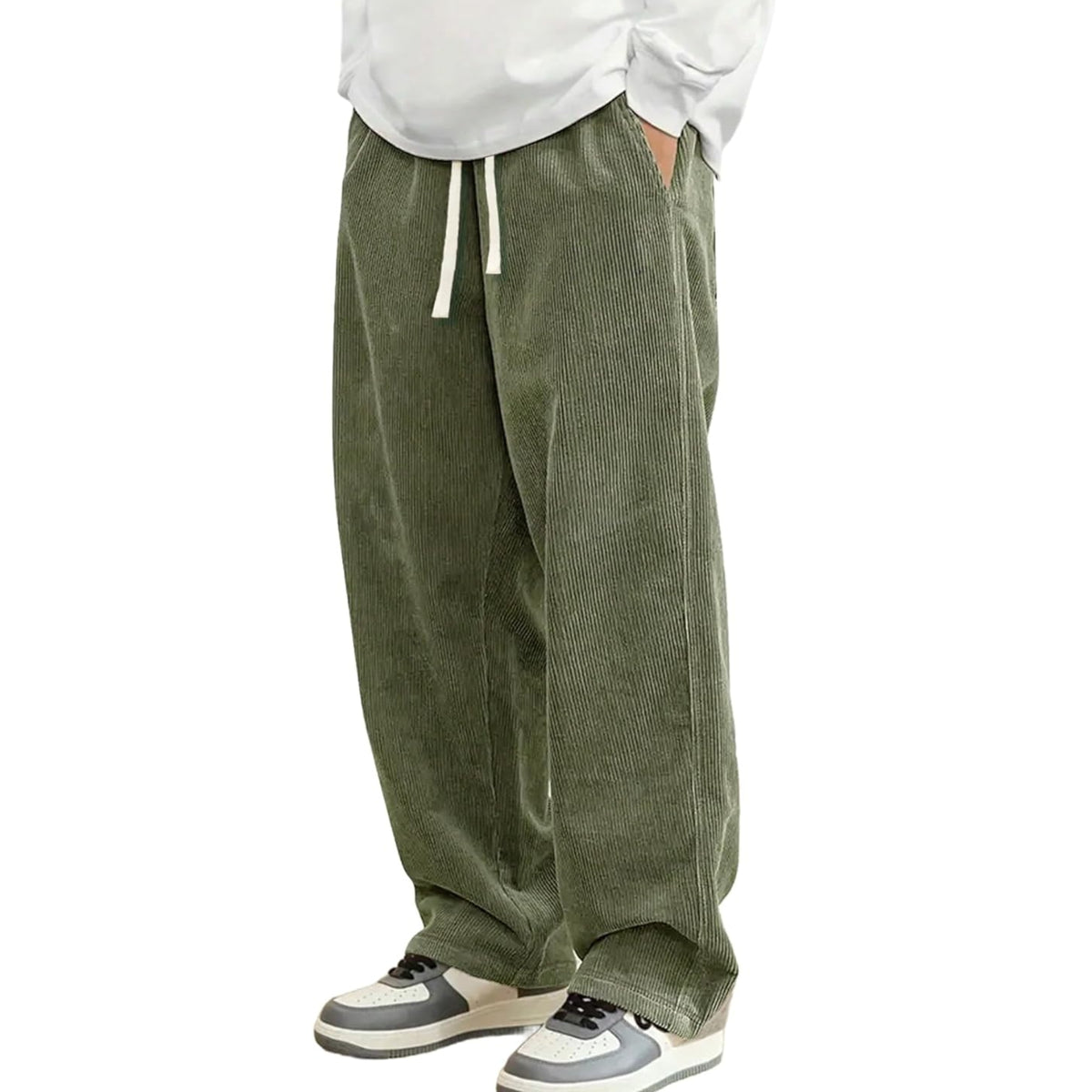 Casual Loose Fit Wide Design Straight Pants For Men