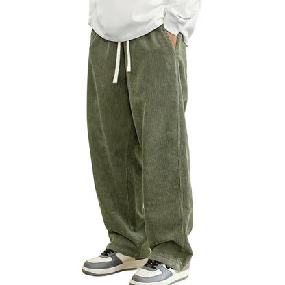 Casual Loose Fit Wide Design Straight Pants For Men