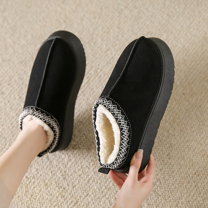 Fleece Lined Plush Thick Bottom Flat Shoe