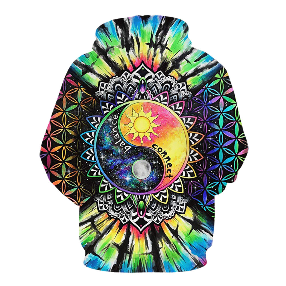 Kung Fu Symbol Printed Multi Shade Hoodie