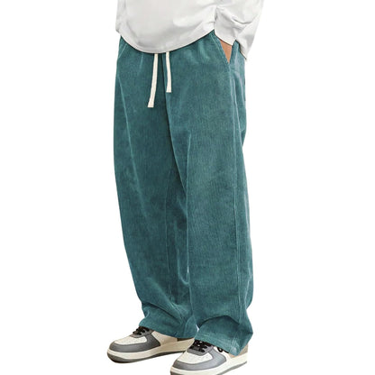 Casual Loose Fit Wide Design Straight Pants For Men