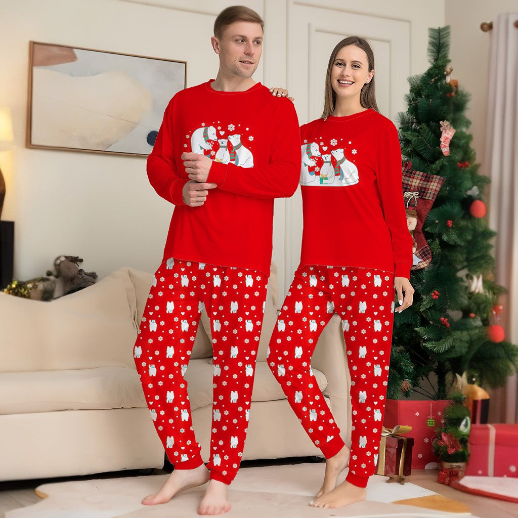 Polar Bear Printed Christmas Family Matching Pajamas Set