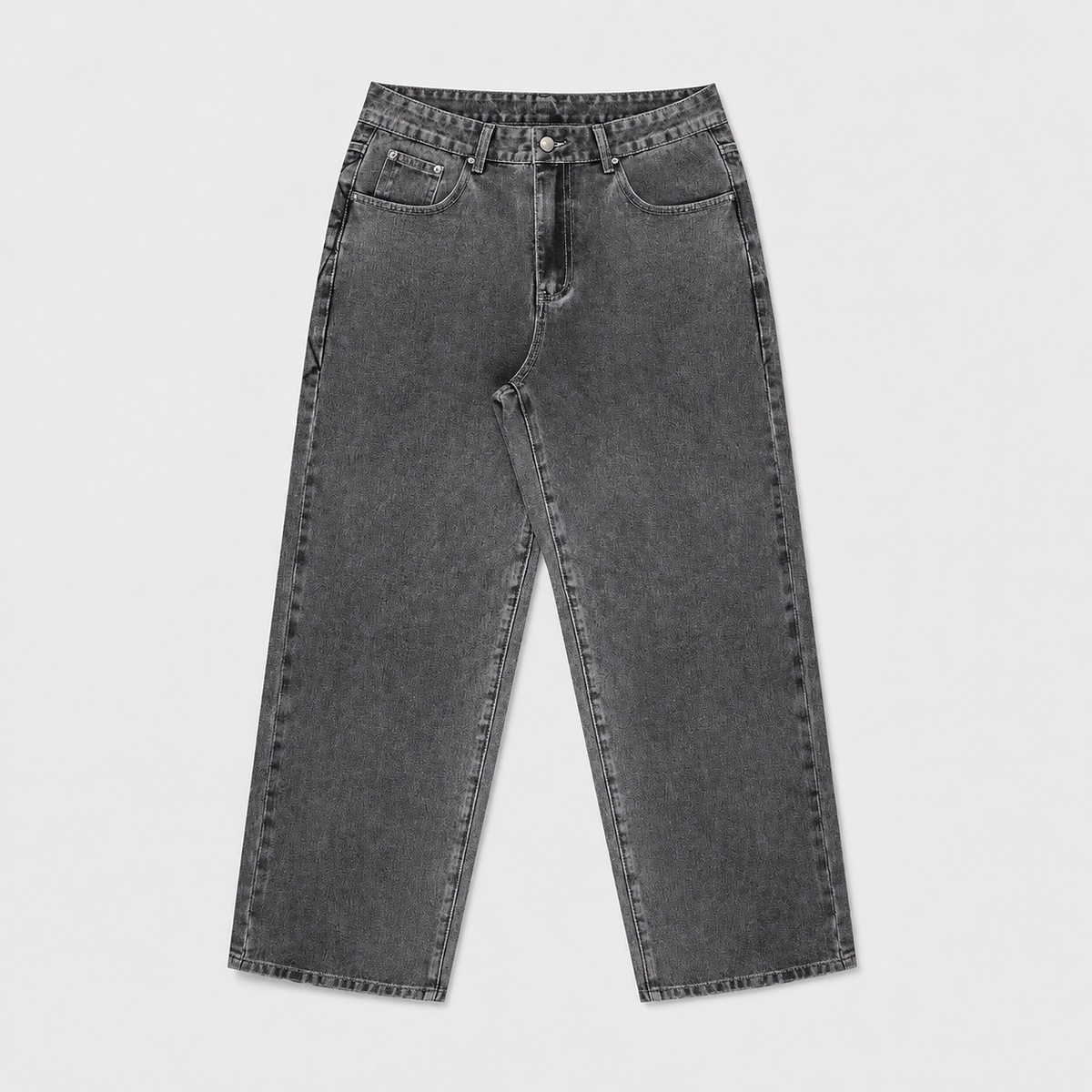 Loose Vintage Spider Web Embroidered Jeans For Men