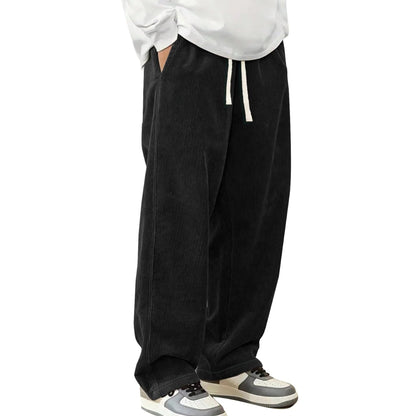 Casual Loose Fit Wide Design Straight Pants For Men