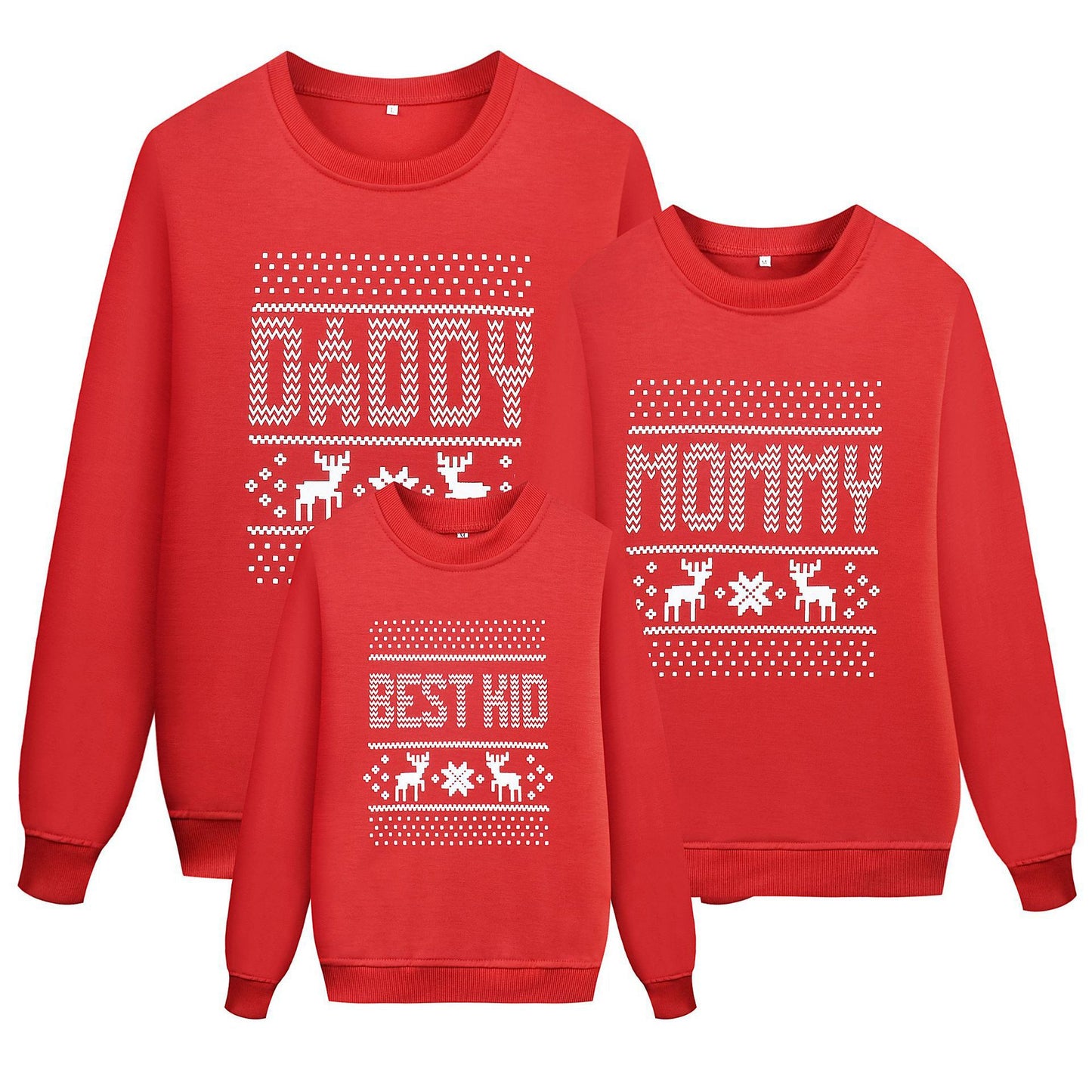 Elk Printed Christmas Family Matching Sweater