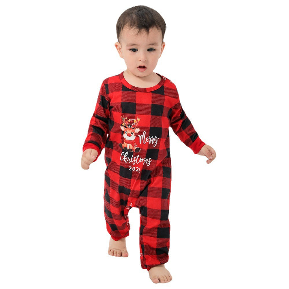 Ensemble de pyjama assorti pour la famille imprimé élan joyeux Noël