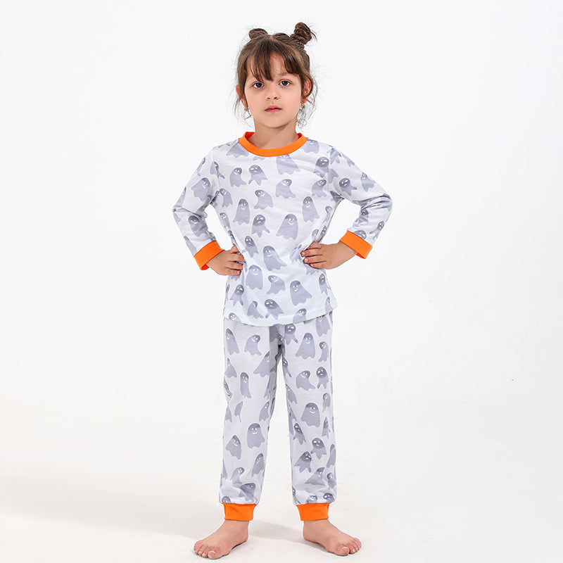 Solid Printed Halloween Family Matching Pajamas Set