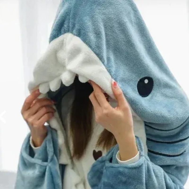 Snug Hooded Shark Blanket