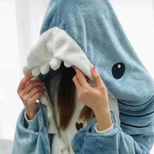 Couverture de requin à capuche douillette