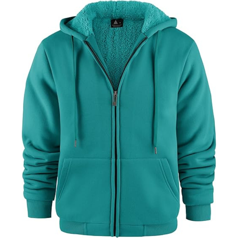 Heavyweight Fleece Full Zip Up Sherpa Lined Sweatshirt For Men