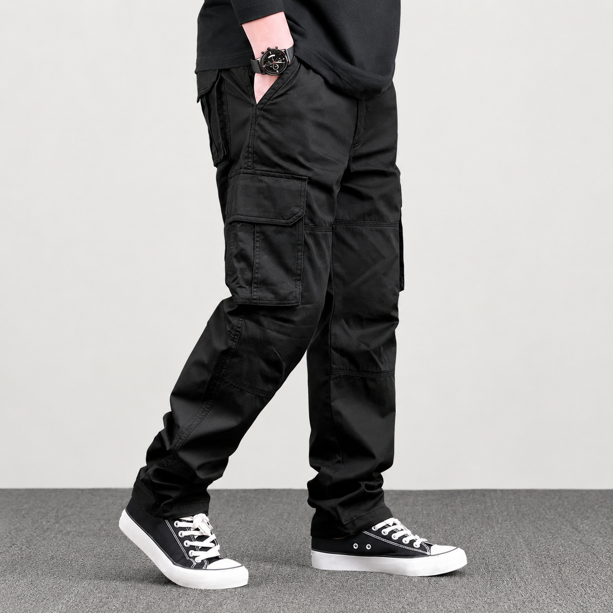 Loose Casual Street Style Cargo Pant With Drawstring For Men