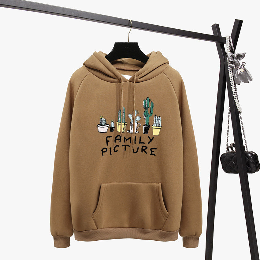 Family Picture Printed Casual Pullover Hoodie