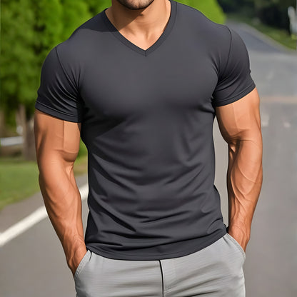 Solid Color Loose Short Sleeve T Shirt For Men
