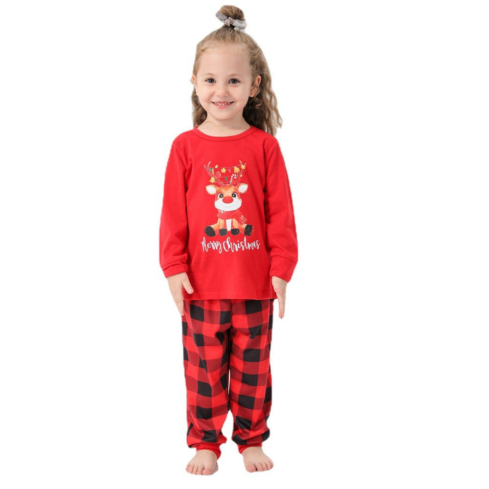 Merry Christmas Elk Printed Family Matching Pajama Set