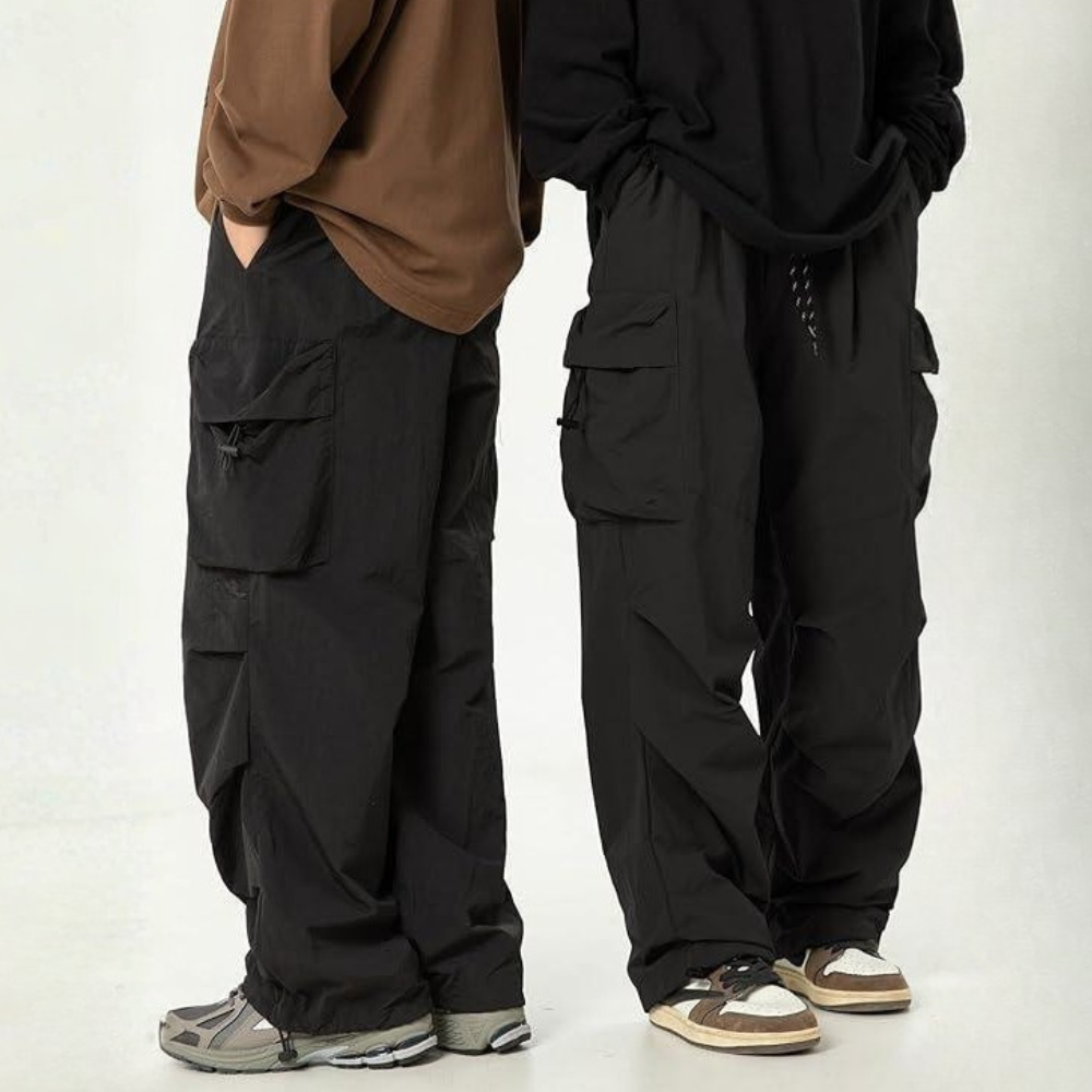 Streetwear Baggy Fit Cargo Trousers With Pockets
