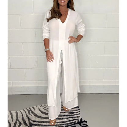 Costume décontracté 2 pièces avec haut long et pantalon 