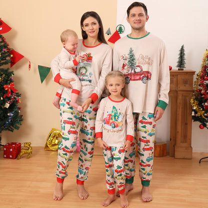 Ensemble de pyjama assorti familial imprimé joyeux Noël Cars