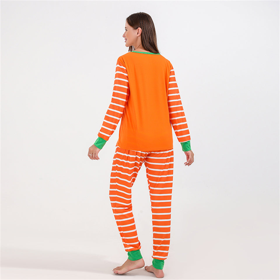 Passendes Familien-Pyjama-Set mit Halloween-Kürbis-Aufdruck