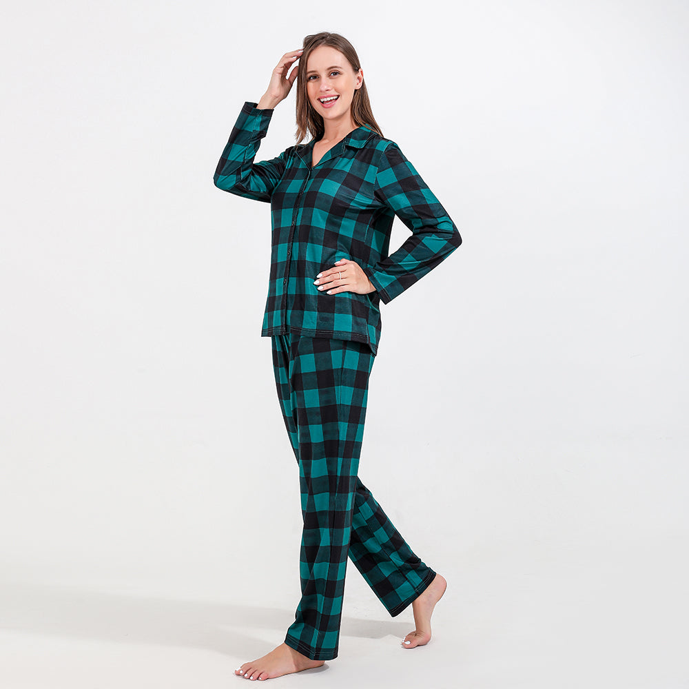 Plaid Pattern Christmas Family Matching Pajamas Set