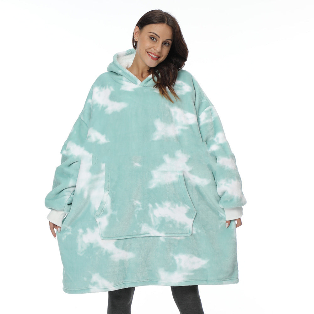 Cozy Flannel Hooded Nightgown Blanket Hoodie