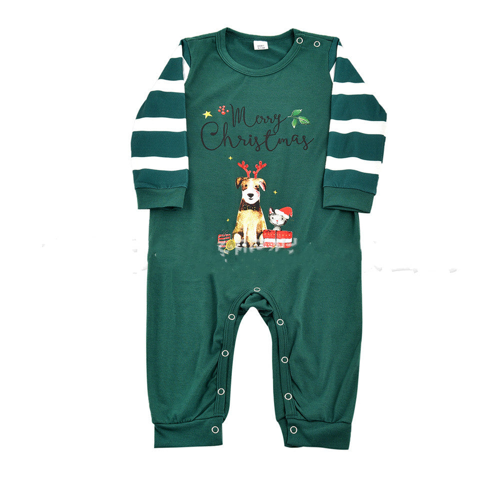 Dino And Dog Printed Christmas Family Matching Pajamas Set